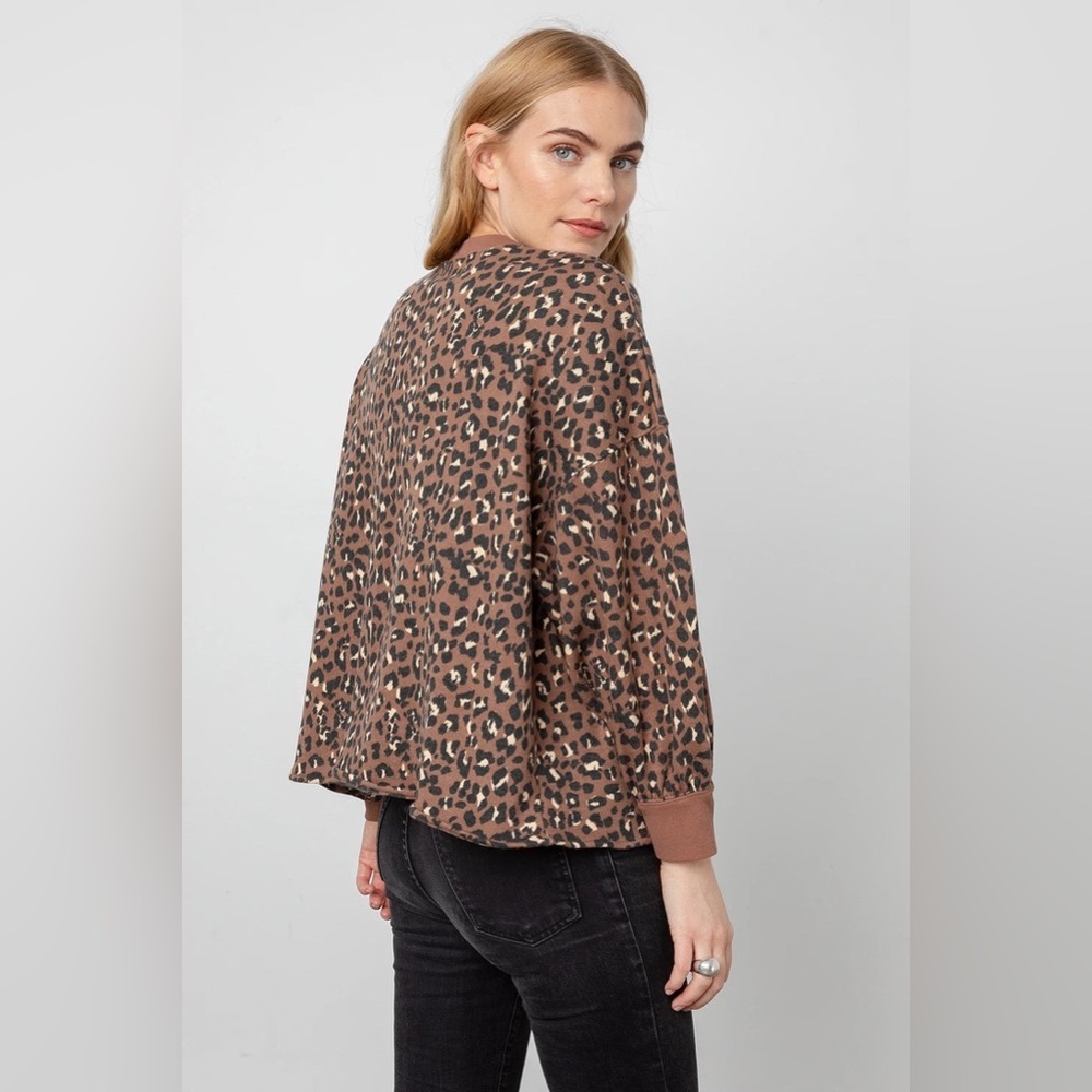 Rails Reeves Sweater Mountain Leopard Print Top S… - image 3